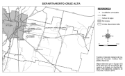 Mapa del departamento Cruz Alta. Ubicación de los municipios.