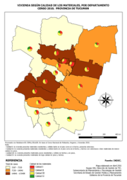 Mapa calidad de materiales, por departamento, Censo 2010 Mapa calidad de materiales, por departamento, Censo 2010
