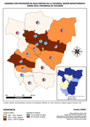 Mapa hogares según provisión de agua dentro de la vivienda, por departamento, censo 2010 Mapa hogares según provisión de agua dentro de la vivienda, por departamento, censo 2010
