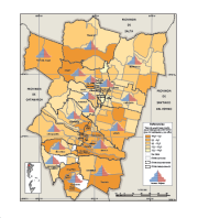 Mapa crecimiento y estructura de la población, por comuna y municipio, 2001-2010