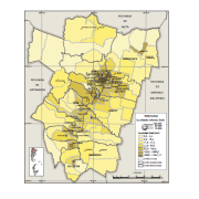 Mapa distribución poblacional, por departamento, censo 2010