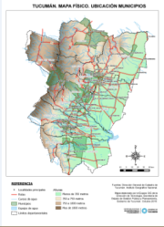 Mapa Tucumán físico. Ubicación municipios