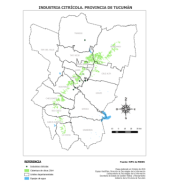 Mapa industrias y  áreas citrícolas 2014 Tucumán