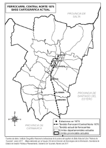 Mapa Ferrocarril Central Norte 1876 Tucumán