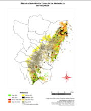 Mapa áreas agro-productivas de la provincia 2012 Tucumán