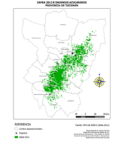 Mapa zafra 2012 e ingenios azucareros Tucumán
