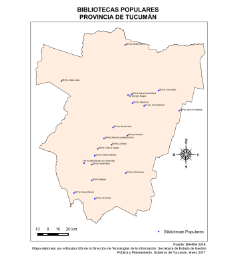 Mapa ubicación de las bibliotecas populares Tucumán