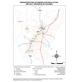 Mapa infraestructura de energía eléctrica 2017 Tucumán