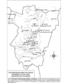 Mapa circunscripciones de jueces pedáneos, provincia de Tucumán