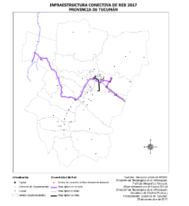 Mapa Infraestructura conectiva de Red Tucumán 2017