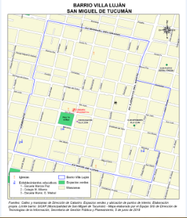 Mapa Barrio Villa Luján, San Miguel de Tucumán