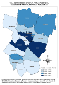 Mapa Tasa de promoción efectiva primario 2017-2018