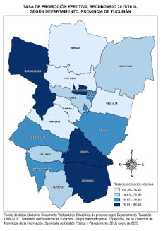 Mapa Tasa de promoción efectiva secundario 2017-2018