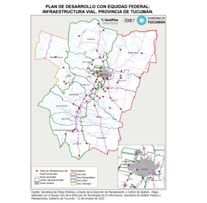 Plan de Desarrollo con Equidad Federal. Infraestructura vial. Provincia de Tucumán 2020
