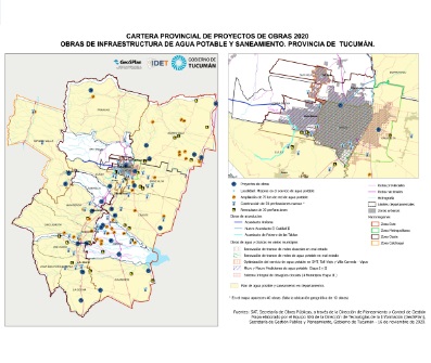 Mapa de obras de infraestructura de agua potable y saneamiento 2020