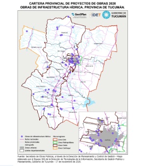 Mapa de obras de infraestructura hídrica 2020 Mapa de obras de infraestructura hídrica 2020