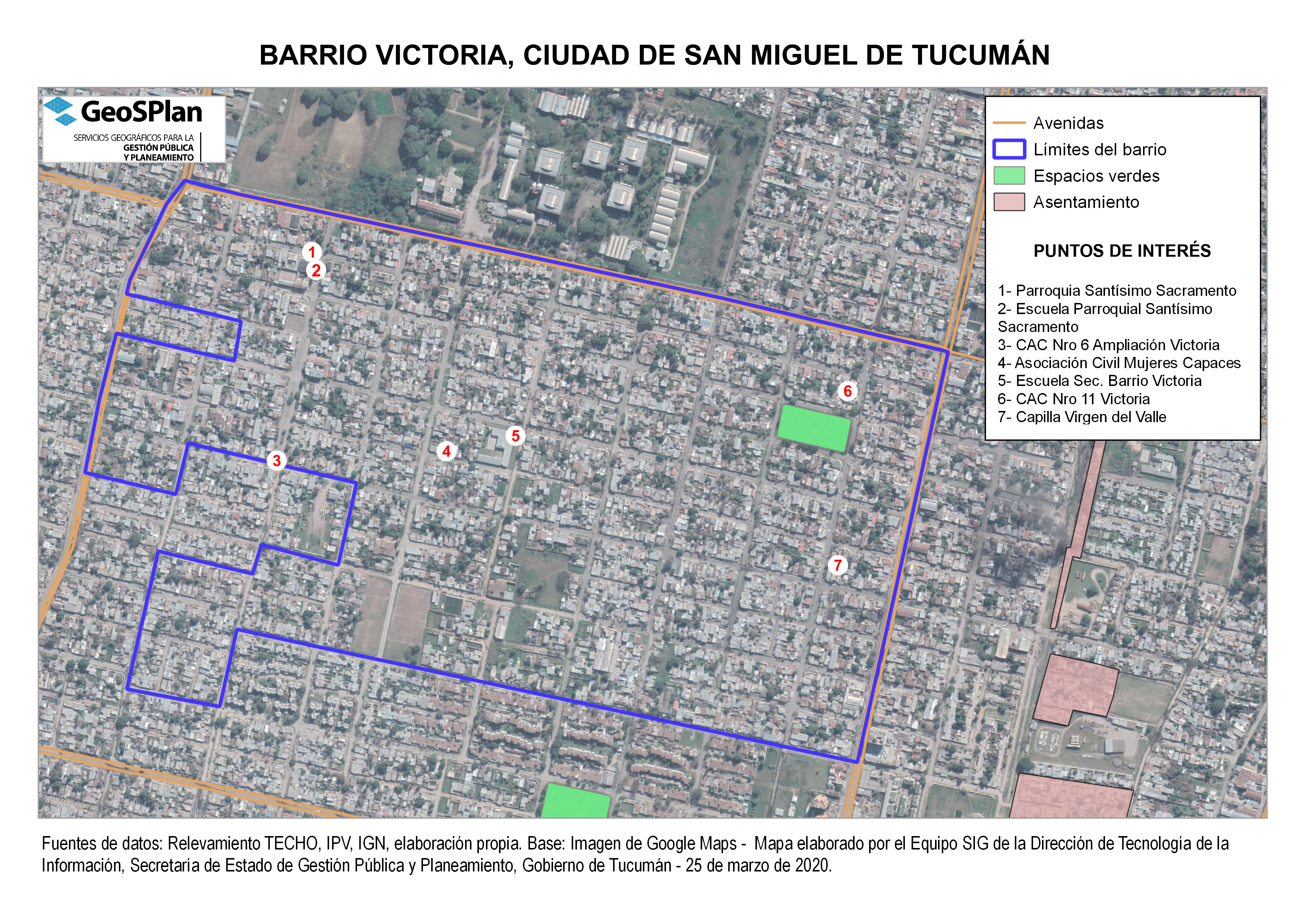 Mapa Barrio Victoria, ONAT 2020